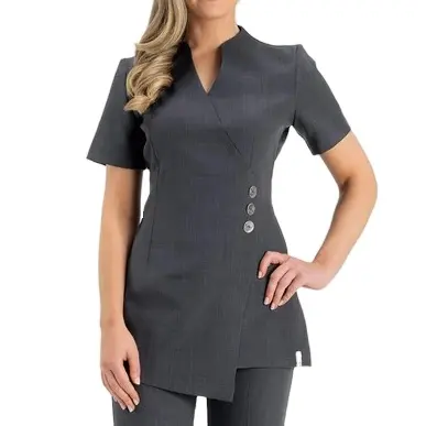 Logo personalizzato di vendita caldo di alta qualità massaggio tailandese industria della bellezza salon abbigliamento da lavoro donna tunica spa uniforme per signora