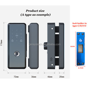 Özel Logo akıllı kapı kilidi şifre 3d yüz tanıma Wifi Tuya akıllı kapı kilidi s için cam kapi - Product Image 4