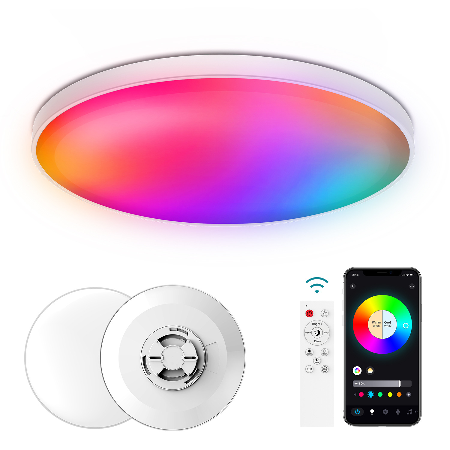30W 110V US-standard White-frame with Remote Controller