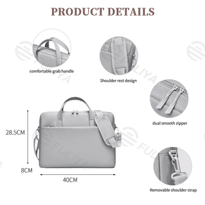 Fuliya Unisex 14-17 pollici borsa a tracolla per Laptop grande capacità impermeabile antiurto fodera in poliestere chiusura con cerniera valigetta