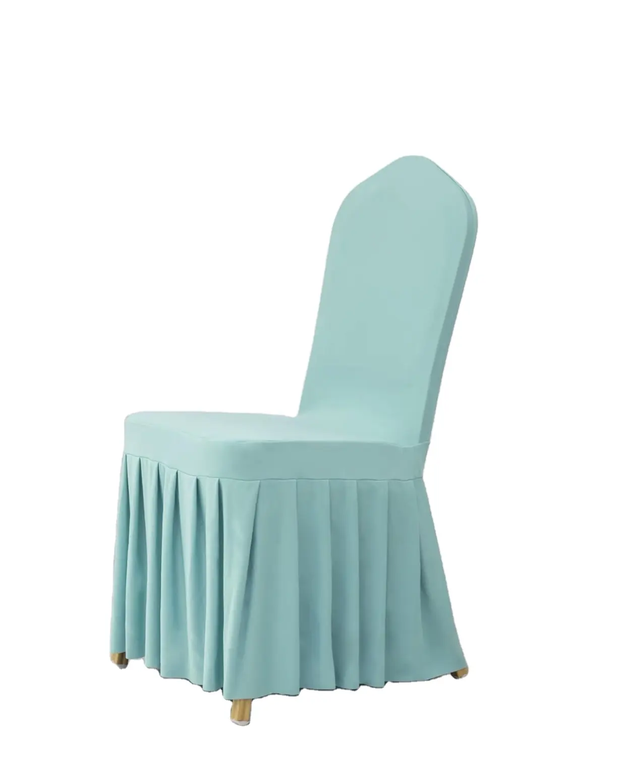 A buon mercato universale elastico in poliestere banchetto bianco gonna di nozze copertura della sedia per sala da pranzo