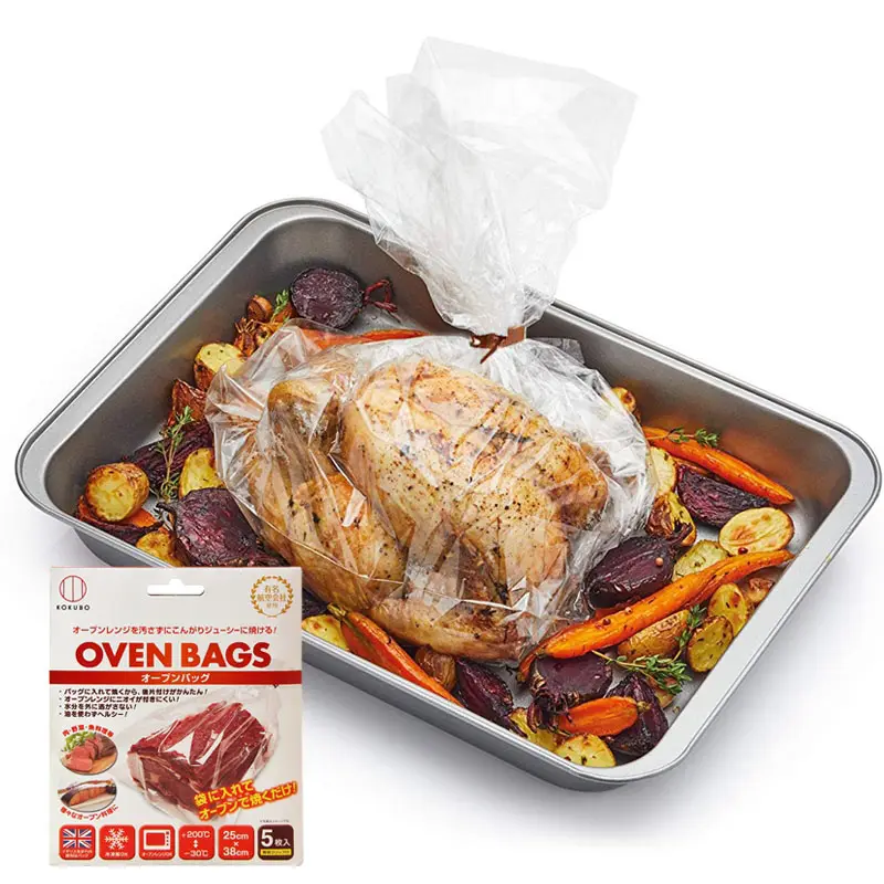 Factory custom 220 degree 75 min microwave oven bag PET/NY roasting turkey bag