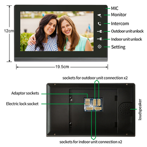 El Sistema de videoportero con cable de 7 pulgadas con timbre de cámara y monitor admite desbloqueo de intercomunicador de doble vía para Villa - Product Image 3