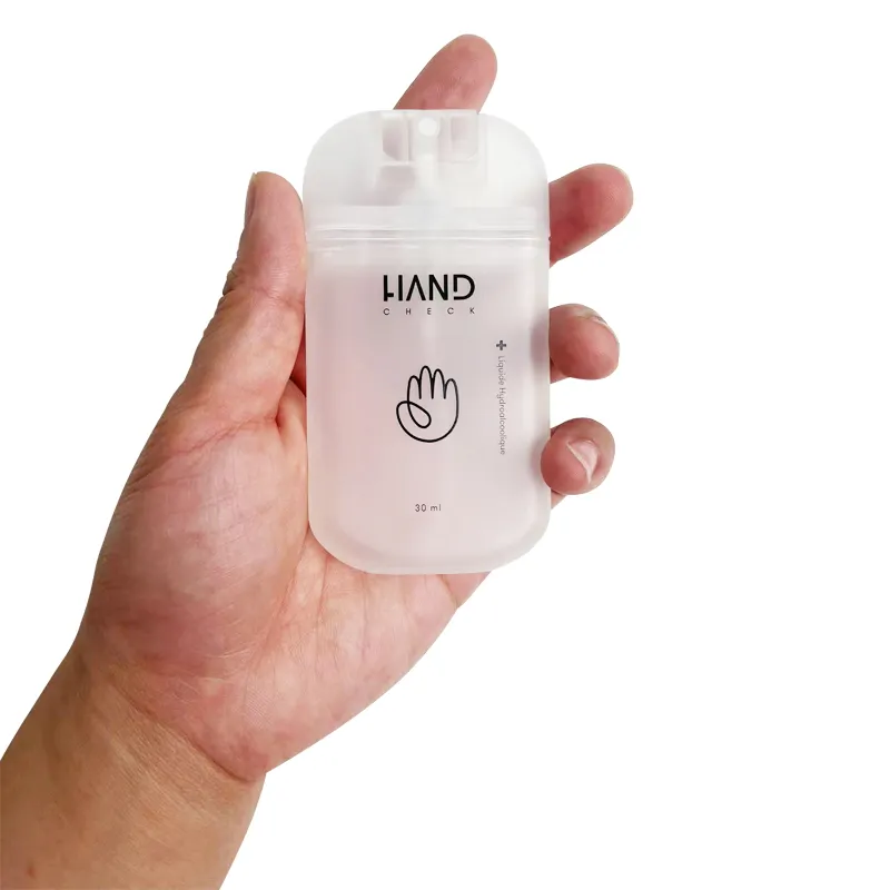 新しいデザイン30mlトラベルプラスチックポケット香水クレジットカードハンドヘルドU字型スプレーボトルファインミストハンドサニタイザー