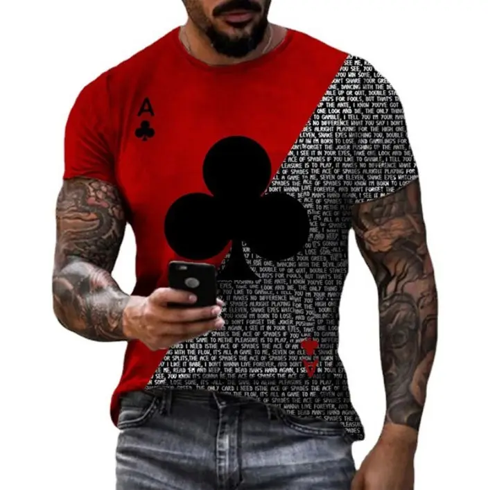 Camisa digital de impressão 3d para homens, camiseta com gola redonda e manga curta, venda direta de fábrica, novo, 2023