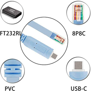 1.8M Ftdi Rs232 Usbc Usb-C Usb 3.0 tipo C a Gigabit Lan rete Ethernet Rj45 2.5Gbps adattatore Cabel per cavo Console Cisco - Product Image 4