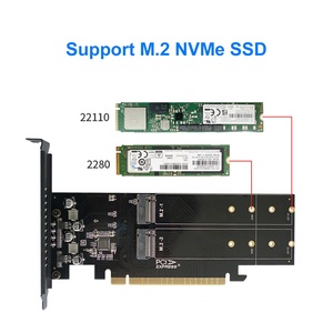 M.2 adaptör kartına PCIe, PCIE 3 4 5 X16 4 Port M2 NVME M anahtar SSD 1 ayrı adaptör VROC RAID genişlemesinde M.2 PCI 4'e ekleyin - Product Image 2
