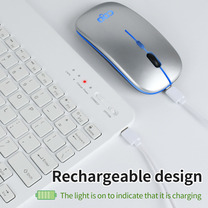 BT recargable Mini inalámbrico RGB retroiluminado teclado y ratón Combo conectividad USB para Windows Laptop Tablet para uso del teléfono - Product Image 4