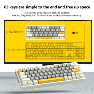 Wired <strong>Keyboard</strong> 63 <strong>Keys</strong> Customized Gaming <strong>Keyboard</strong> <strong>Computer</strong> Notebook Teclado Mecanico RGB Hot-swappable Mechanical <strong>Keyboard</strong> - Product Image 6