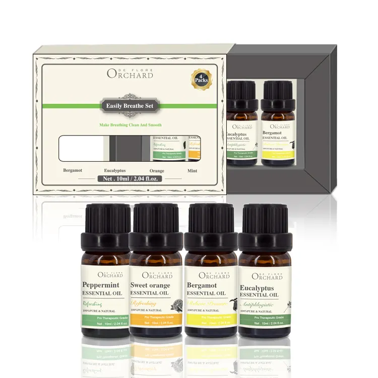 Private Label Großhandel Aromatherapie Verkauf Aroma Pure10ml Groß Organische Bergamotte Eukalyptus Orange Mint ätherische Öle