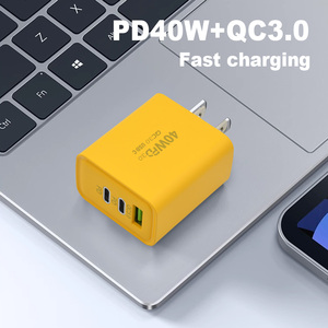 英国EU米国プラグ1 USB-QC 3.0 2タイプ-C実際に測定された出力急速充電Pd 40WマルチチャージャーアダプターIphone Samsung用 - Product Image 6