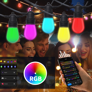 Newish-Cadena de luces inteligente Tuya, multicolor, con WiFi y Control por aplicación, IP65, música al aire libre, LED RGB, cadena de luz - Product Image 5