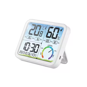 Nueva pantalla a Color LCD temperatura humedad medidor termómetro higrómetro con temperatura reloj despertador tiempo Sensor alimentado por batería - Product Image 6
