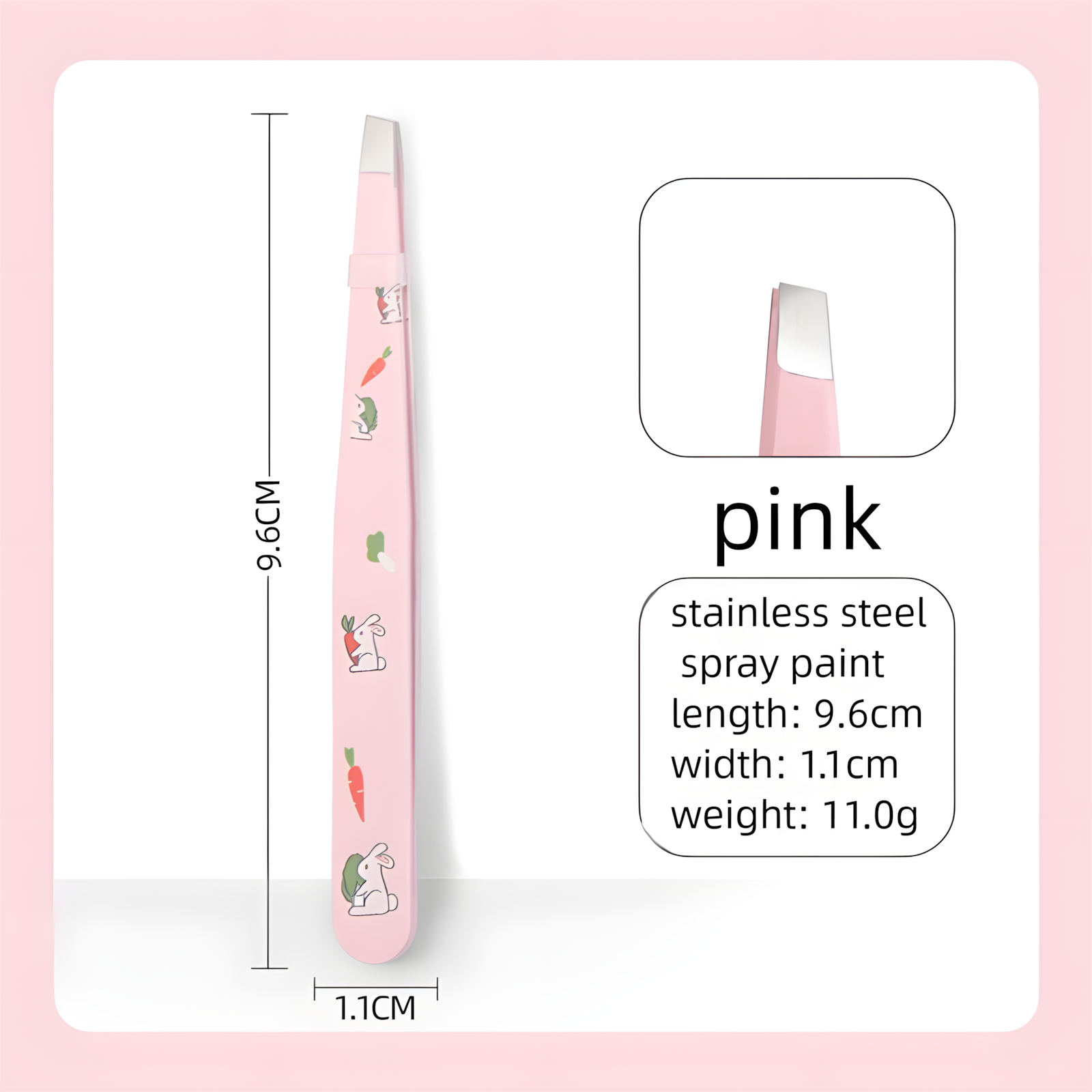 Pink Printed Slanted Tip