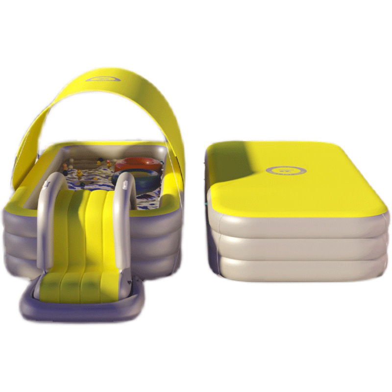 Auvent pare-soleil jaune de 21 m avec toboggan, chargement sans fil
