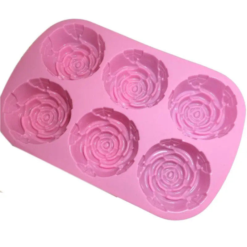 Forma de flor para hornear D grande Mini pétalo pastel vela pequeña Fondant Chocolate jabón resina silicona Rosa molde