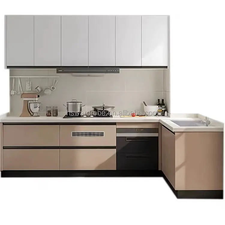 Melamine Kitchen Cabinet English Style Solid Wood Kitchen Units Cabinets