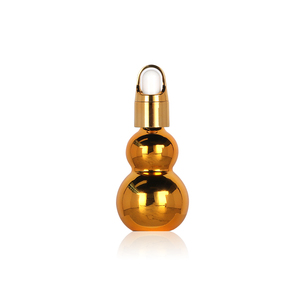 10ml 15ml 20ml 30ml 50ml 100ml Shiny Electroplate Gold <strong>Gourd</strong> Glass Dropper Bottles for Essential <strong>Oil</strong> - Product Image 1