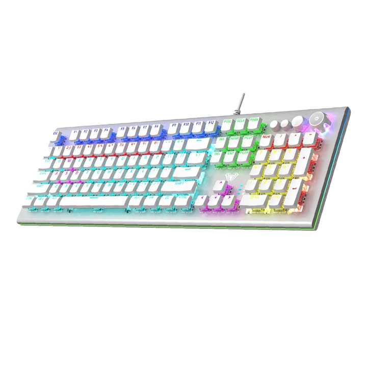 Aula S2096 Gamer Checkboard Mechanical Gaming Checkboard Backlit Led Wired 104 Keys Anti-Ghosting Keyboard for Pc Computer