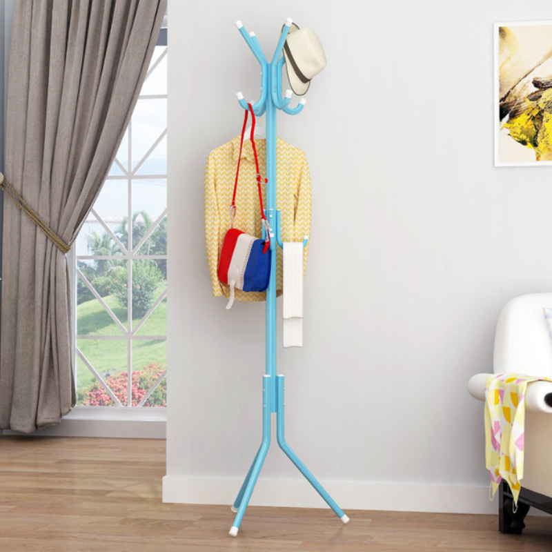 Iron coat rack with 9 hooks, blue