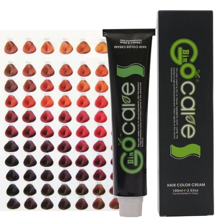 Gocare Italy Formula Salon Use Crema de color de cabello no alérgico permanente 79 colores Tinte de cabello natural