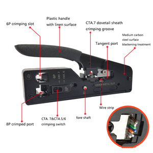 ร้อนมัลติฟังก์ชั่ 6p 8p สายไฟ Crimper Stripper เครื่องตัดคีมเครือข่าย Cat5e Cat6 Cat7 Rj45 ผ่าน EZ CRIMPING เครื่องมือ - Product Image 2