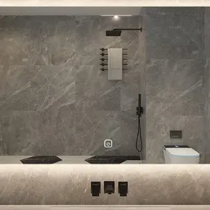 Akıllı özelliklere sahip banyo aynası-bağlı bir banyonun rahatlığının tadını çıkarın