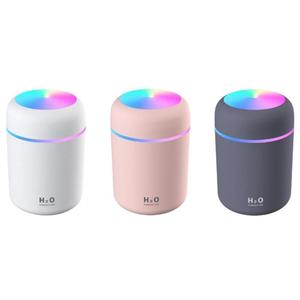 เครื่องเพิ่มความชื้นในอากาศ300มล.,เครื่องพ่นละอองน้ำมินิ LED แบบพกพาเครื่องพ่นไอน้ำน้ำมันหอมระเหยอโรมาคู่ละอองน้ำ H2O - Product Image 3