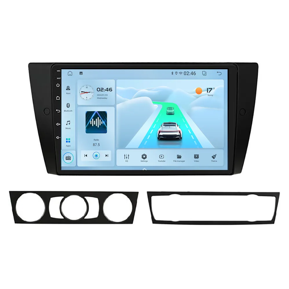 Reproductor de radio Android para coche con chip inalámbrico 5G WIFI 6 para BMW E90 05-12 DVD navegación GPS BT5.4 con Carplay inalámbrico automático