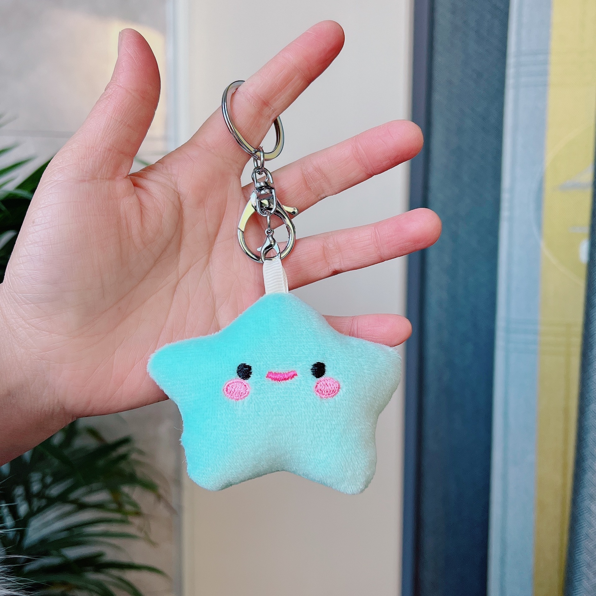 Green silvery keychain