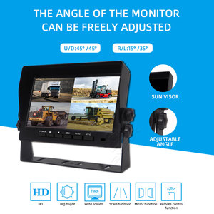 Mini pantalla IPS de 7 pulgadas, Monitor de marcha atrás para coche, entrada RCA, reproductor de vídeo, función abatible, Compatibilidad de señal CVBS, LCD retrovisor
