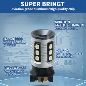 PWY24W PW24WLEDモーターサイクルテールデイタイムドライビングライトターンバルブシグナルDRLランプPW24WLED - Product Image 2