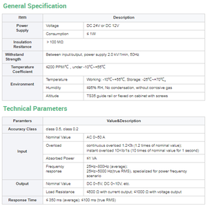 Acrel-sensor de corriente alterna, 0-50A entrada AC, salida DC 0-5V/0-10V CT clase 0,5 0,2, transformador transductor de corriente BA10-AI/V - Product Image 3