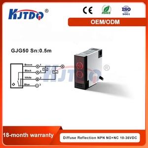 KJT <strong>Diffuse</strong> <strong>Reflection</strong> NPN PNP GJG50 IP67 2m Cable Square Photoelectric <strong>Sensor</strong> - Product Image 4