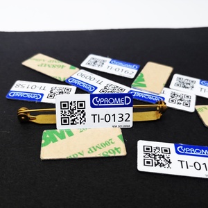 カスタム3D印刷自己粘着シリアル番号ステッカーqr/bar/upcコードロゴ金属ラベル - Product Image 1