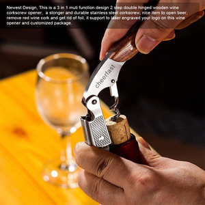 Custom Logo Hout Wijn Kurkentrekker Wijn Kurkentrekker Wijnflesopener Kurkentrekkers & Openers Wijn Sleutel <span class=keywords><strong>Opener</strong></span> Cadeau Voor Wijnliefhebbers - Product Image 5