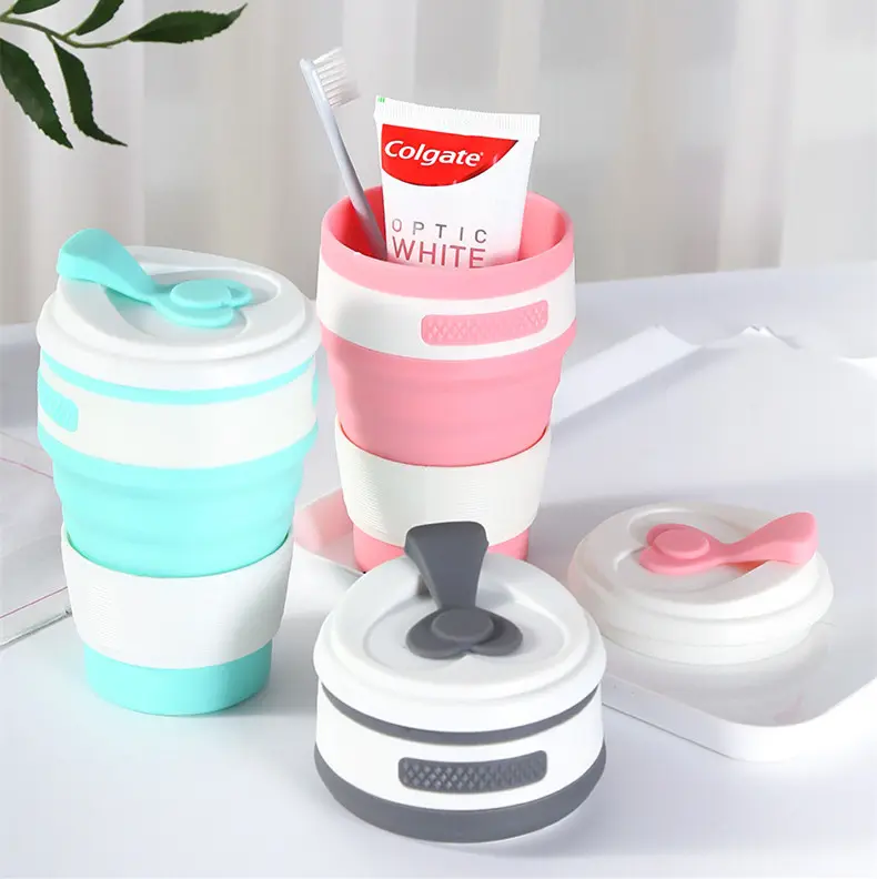 Tasse à eau de voyage pliable en silicone pour l'extérieur, bouteille d'eau de poche pliante portable, adaptée au voyage