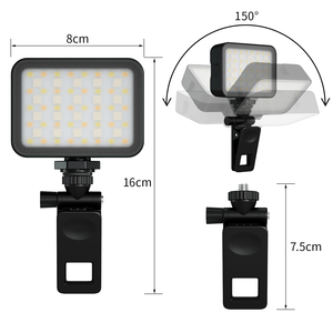 Kit per videoconferenze con piccolo treppiede da tavolo e Clip di luce sulla fotocamera RGB LED Video Light illuminazione fotografica per Desktop - Product Image 1