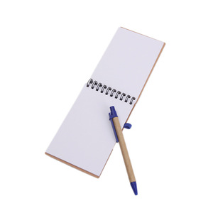 Cuaderno en espiral de papel Kraft creativo, tamaño A6, 60 hojas, diario de hojas sueltas con banda elástica y bolígrafo para uso escolar, logotipo impreso - Product Image 3