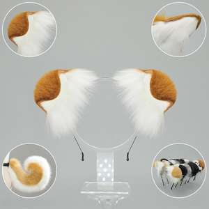 E0094 Realistische Hunde ohren Stirnband Niedlich Doggy Dalmatiner Spotted Hair Hoop Cosplay Prop Entzückende Welpen ohren Haarschmuck - Product Image 3