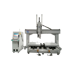 Enrutador Cnc de talla de escultura 3D de alta resistencia, máquina Cnc de 4 ejes con sistema de engrase automático de mesa doble para espuma de poliestireno contrachapado - Product Image 3
