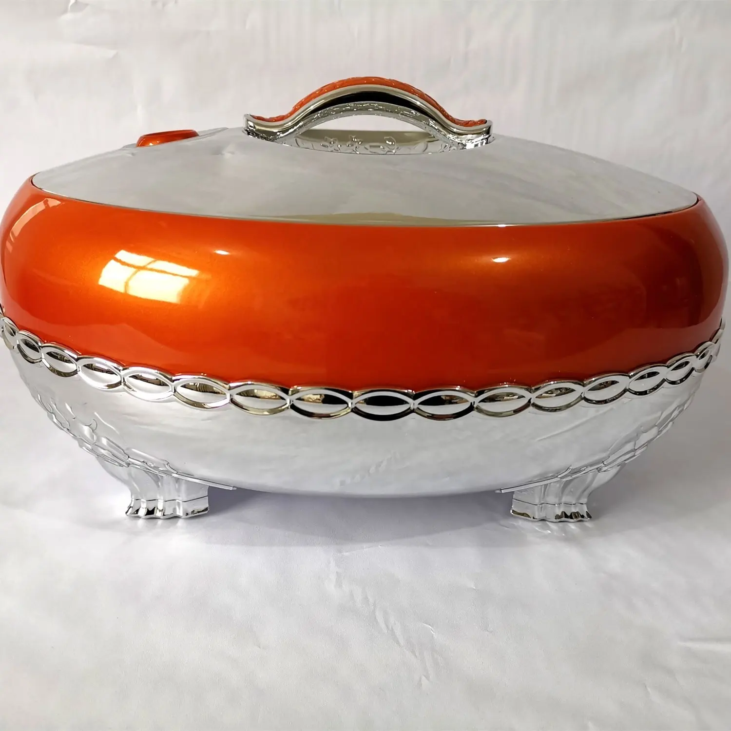 5L Oranje Voedsel Warmer Set Braadpan