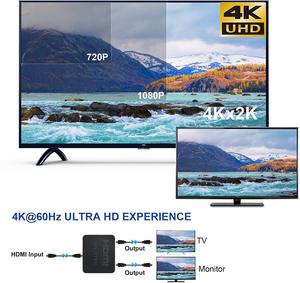 V2.0 4K X 2K@60Hz HDCP 4K <strong>HDMI</strong> Splitter <strong>HDMI</strong> <strong>Switch</strong> Switcher 1X2 Split Amplifier Dual Display for DVD for PS3 HDTV 1 in <strong>2</strong> Out - Product Image 5