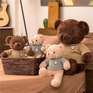 סיטונאי טדי דוב Plushies Kawaii רך ממולא Peluches בפלאש צעצועי דובים עם סוודר לילדים בנות מתנות