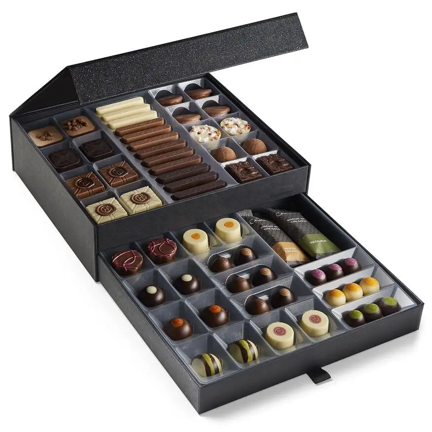 Halat ile çok katmanlı çikolata kutusu eid çikolata bölme kutusu çikolata kutusu