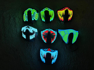 หน้ากากครึ่งหน้าสำหรับผู้ใหญ่หน้ากากแผงไฟ LED เปิดใช้งานด้วยเสียง EL - Product Image 6