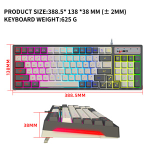 HXSJ V600 96-Key RGB tastiera a membrana a LED ad alte prestazioni USB tastiera da gioco 2.0 cablata per Laptop 50 milioni di volte utilizzo - Product Image 5