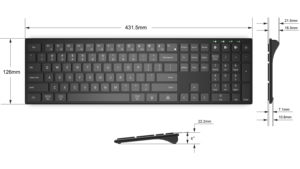 Teclado de oficina de tamaño completo, 108 teclas, teclado de escritura silencioso, inalámbrico, 2,4 Ghz, BT, teclado inalámbrico de tres modos para el hogar y la Oficina - Product Image 4