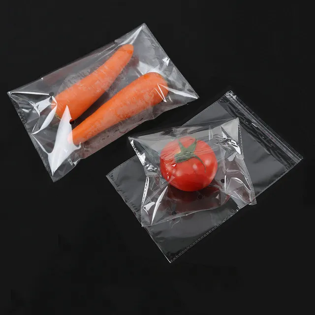 Wholesale Clear CPP OPP PE Opp Cellophane Plastic Bag Fruit Vegetable Bag For Wholesale Perforated Breathable Packing Bags
