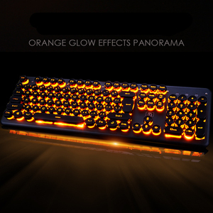 Teclado retroiluminado para videojuegos, Steampunk, Retro, USB, Panel de Metal brillante, teclado para ordenador portátil - Product Image 3